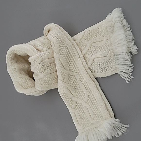 Ted Baker London Homerton Cable Knit Wool Blend Scarf Wrap Ivory O/S $139 - Picture 4 of 7